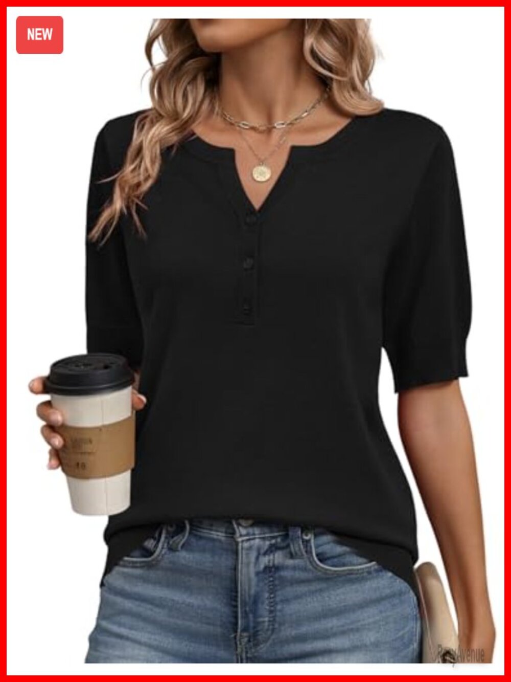 Zeagoo Short Sleeve V Neck Sweater Lightweight Knit Pullover